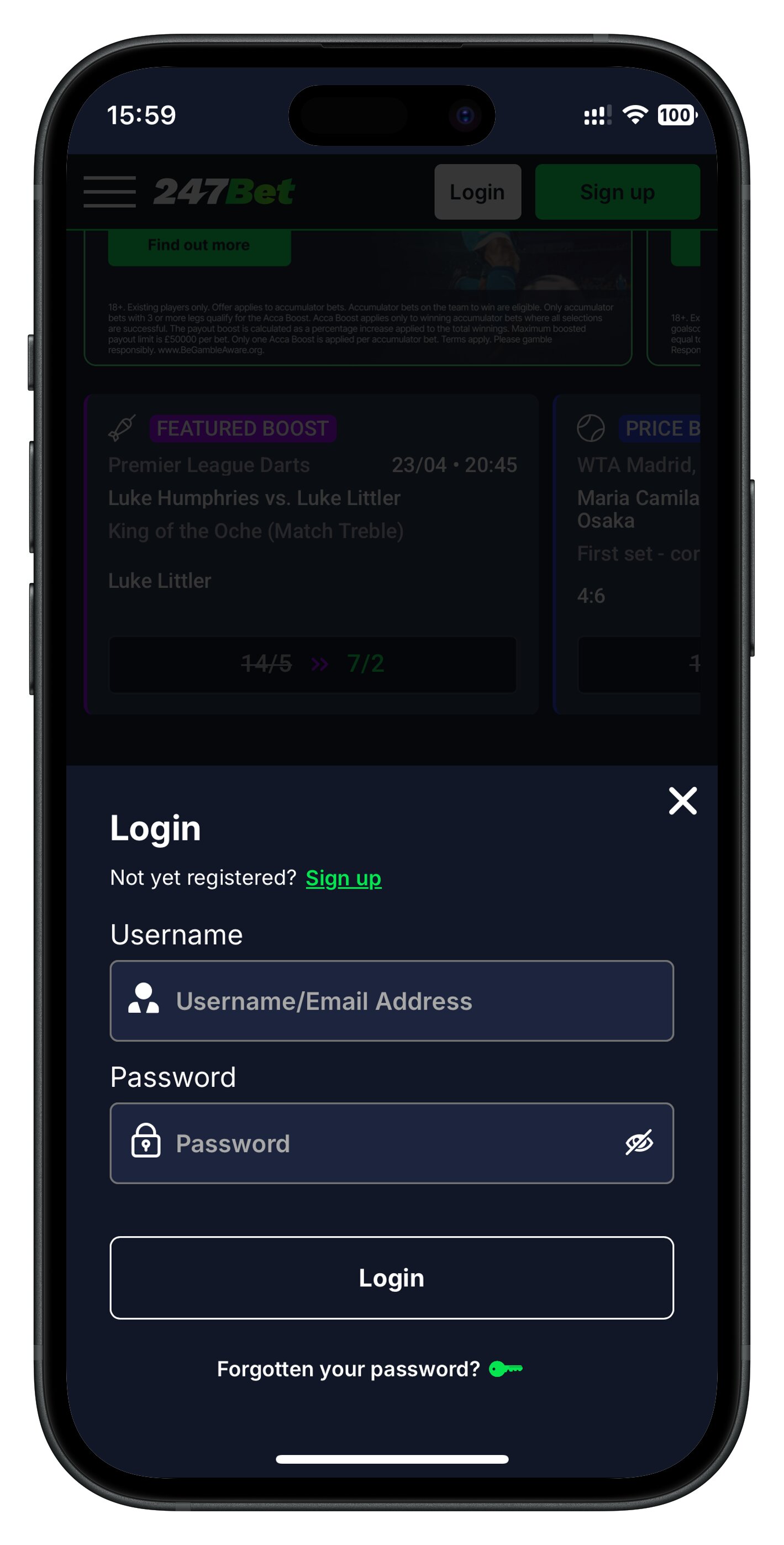 247bet app login page