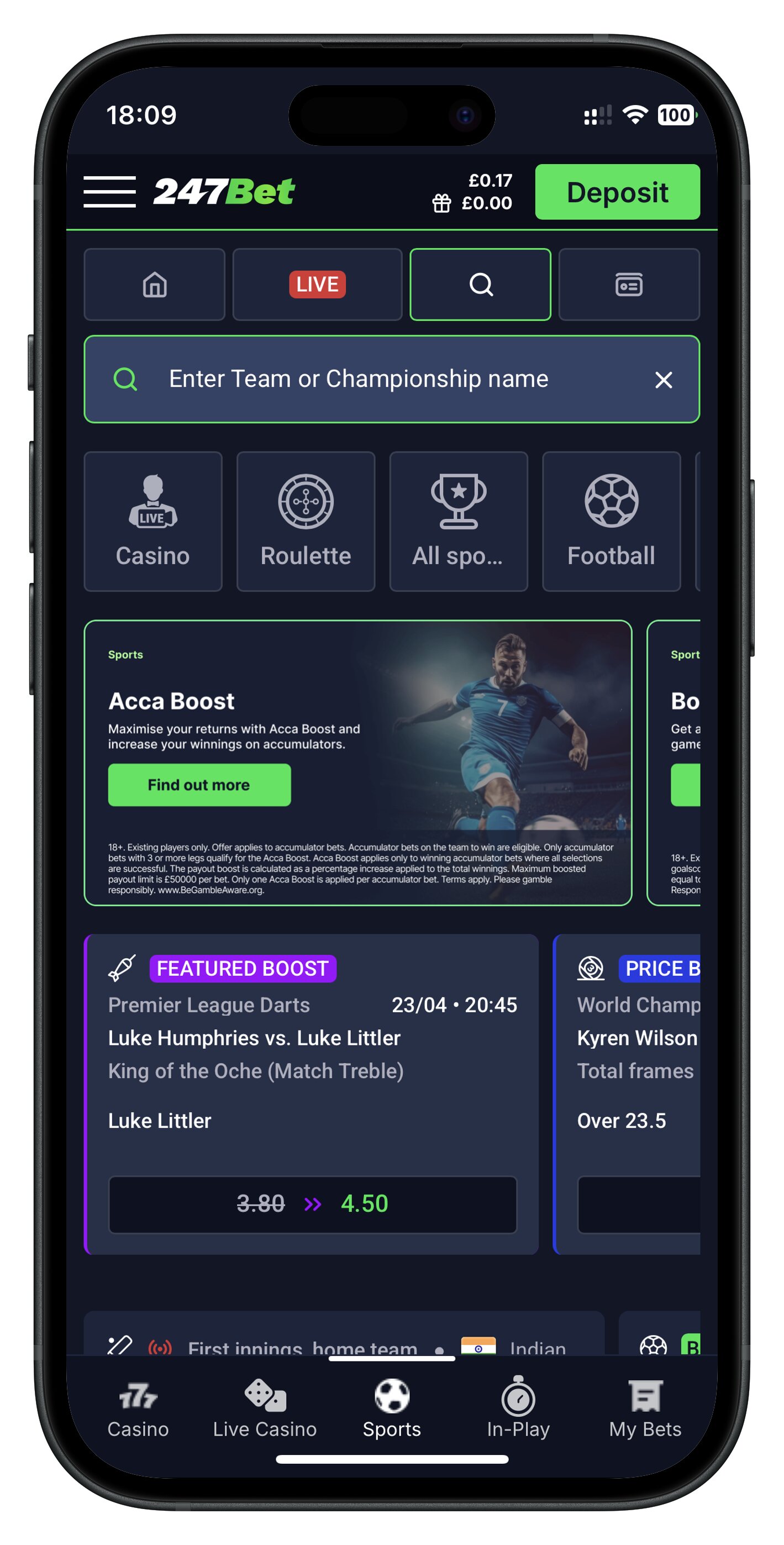 247bet app search button