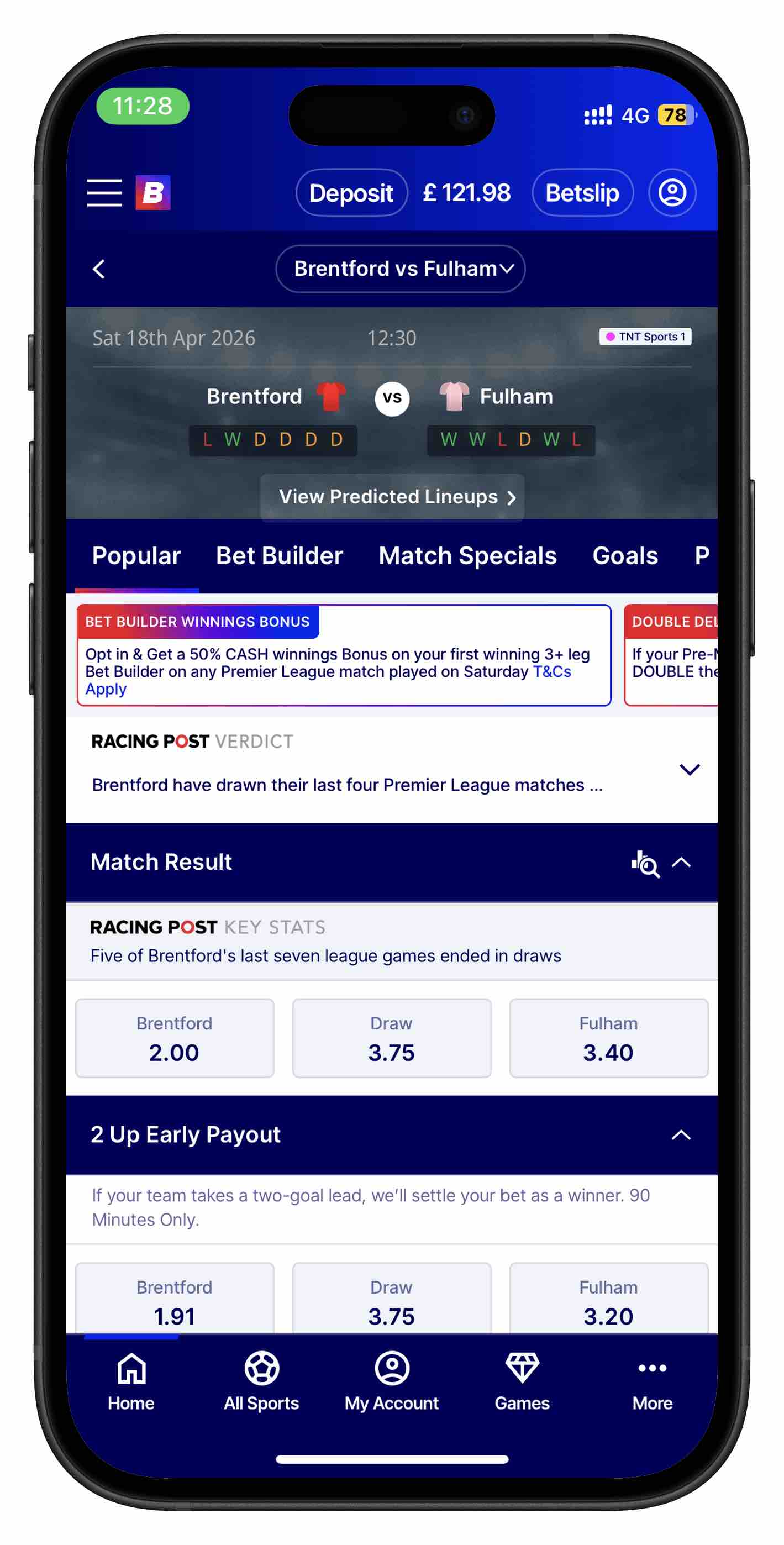 betfred app bet builder step 1