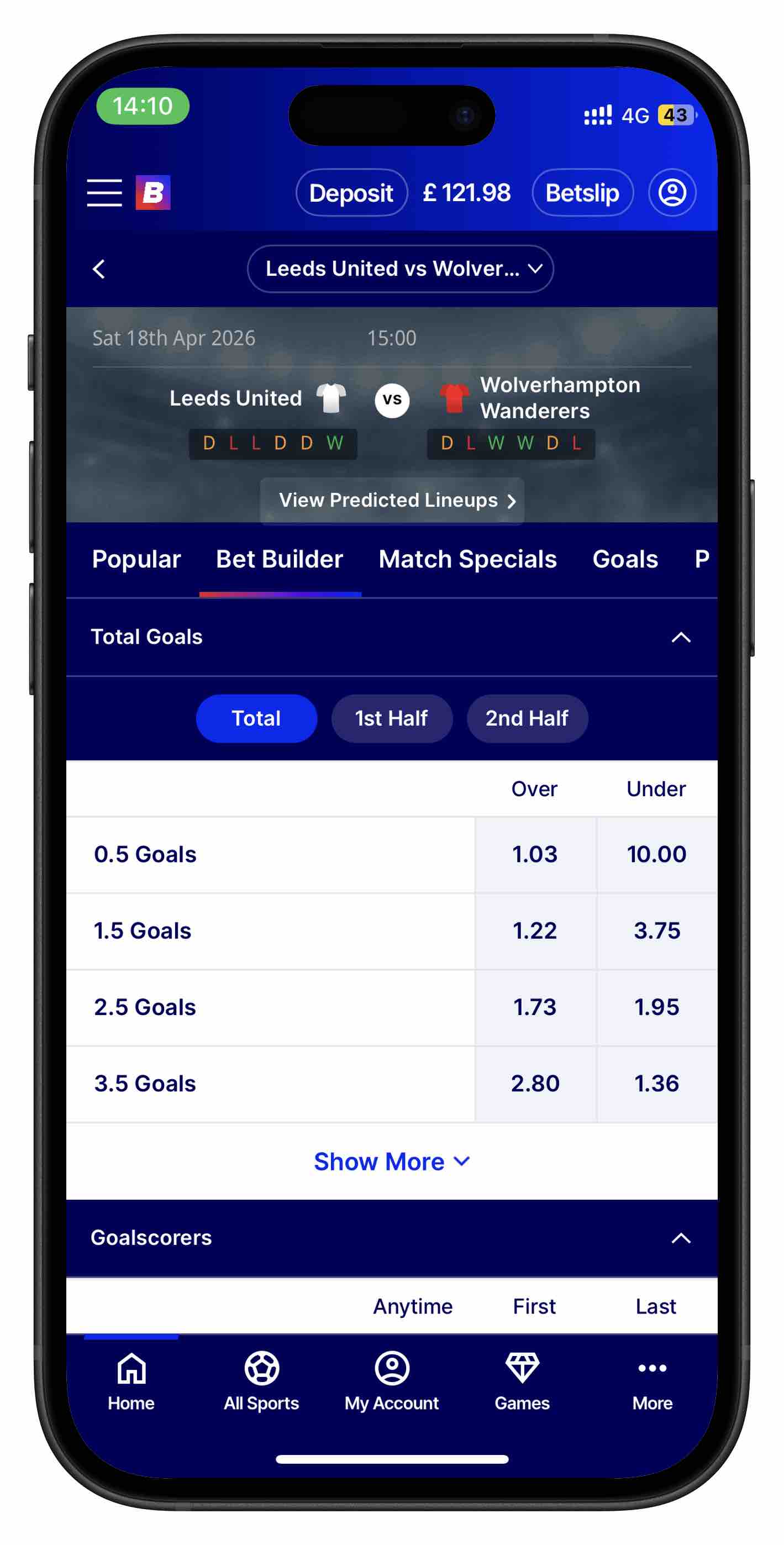 betfred app bet builder step 2