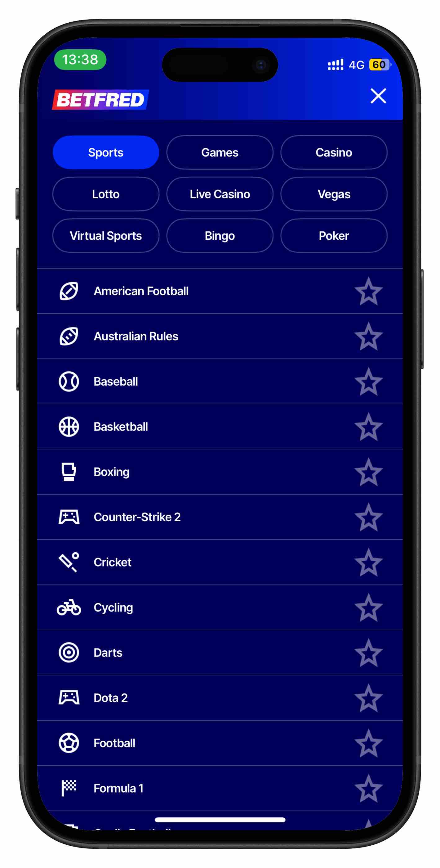 betfred app favorite