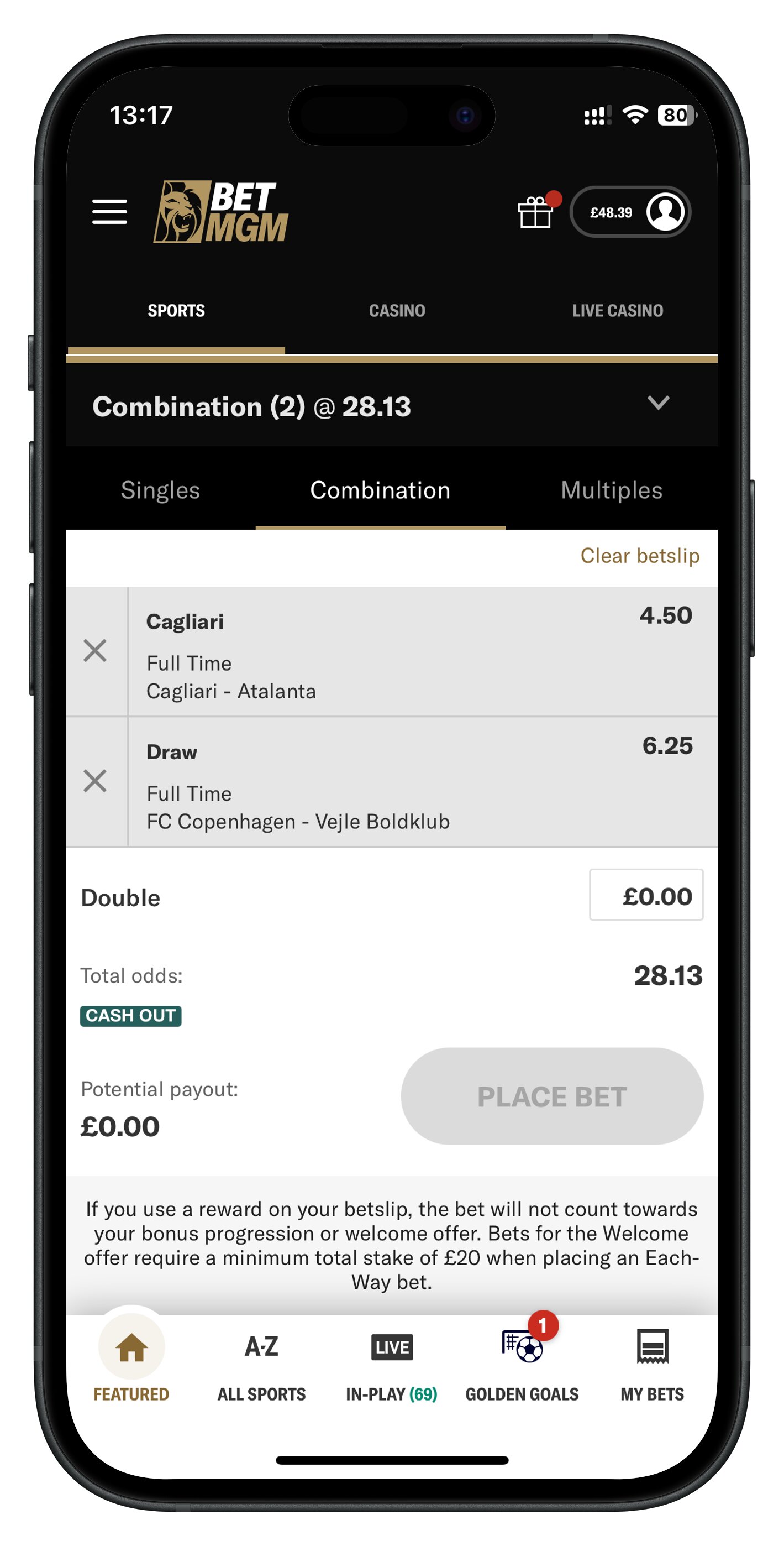 betmgm app multiple betslip