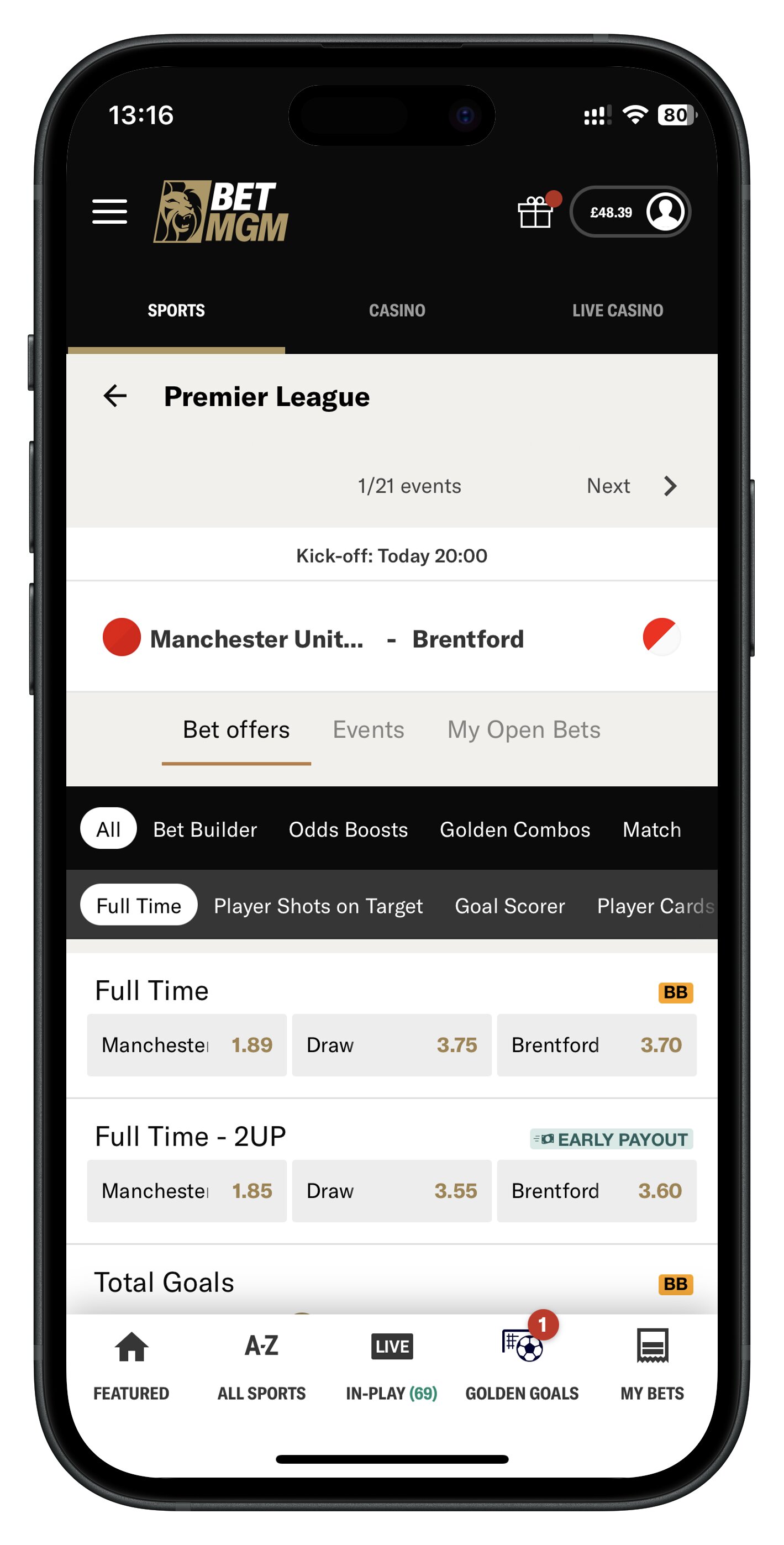 betmgm app match page