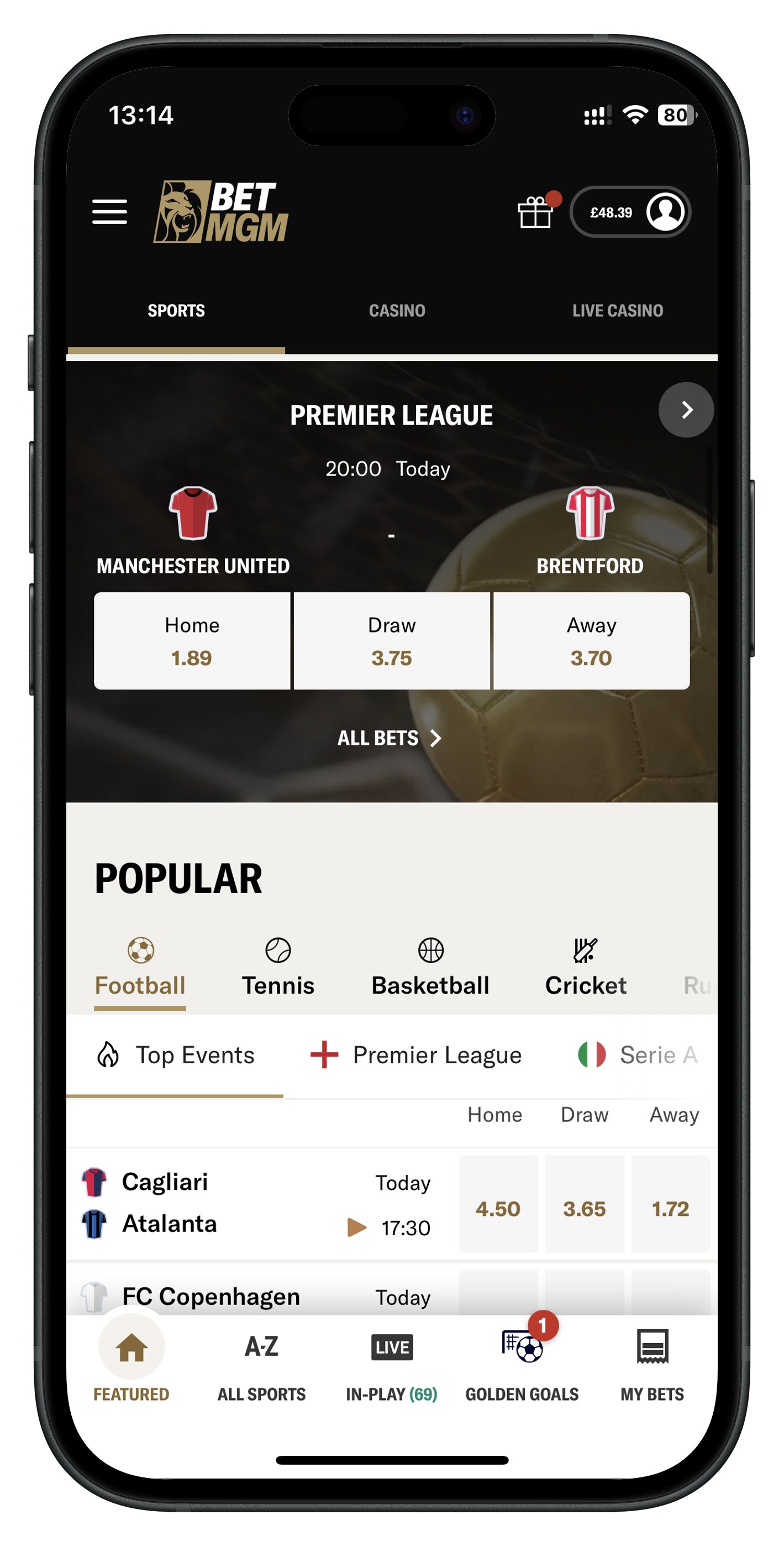 betmgm app featured match
