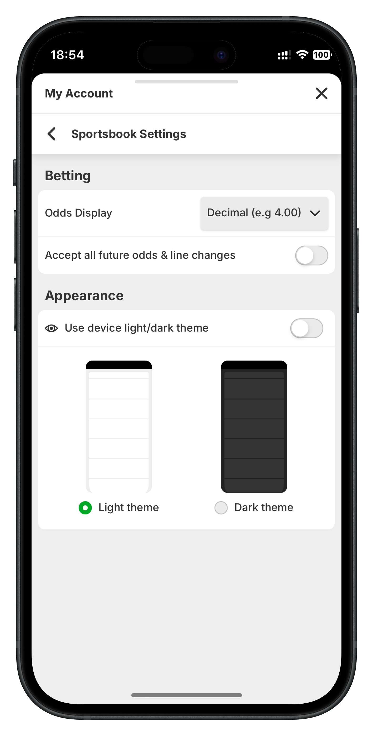 betway app light mode