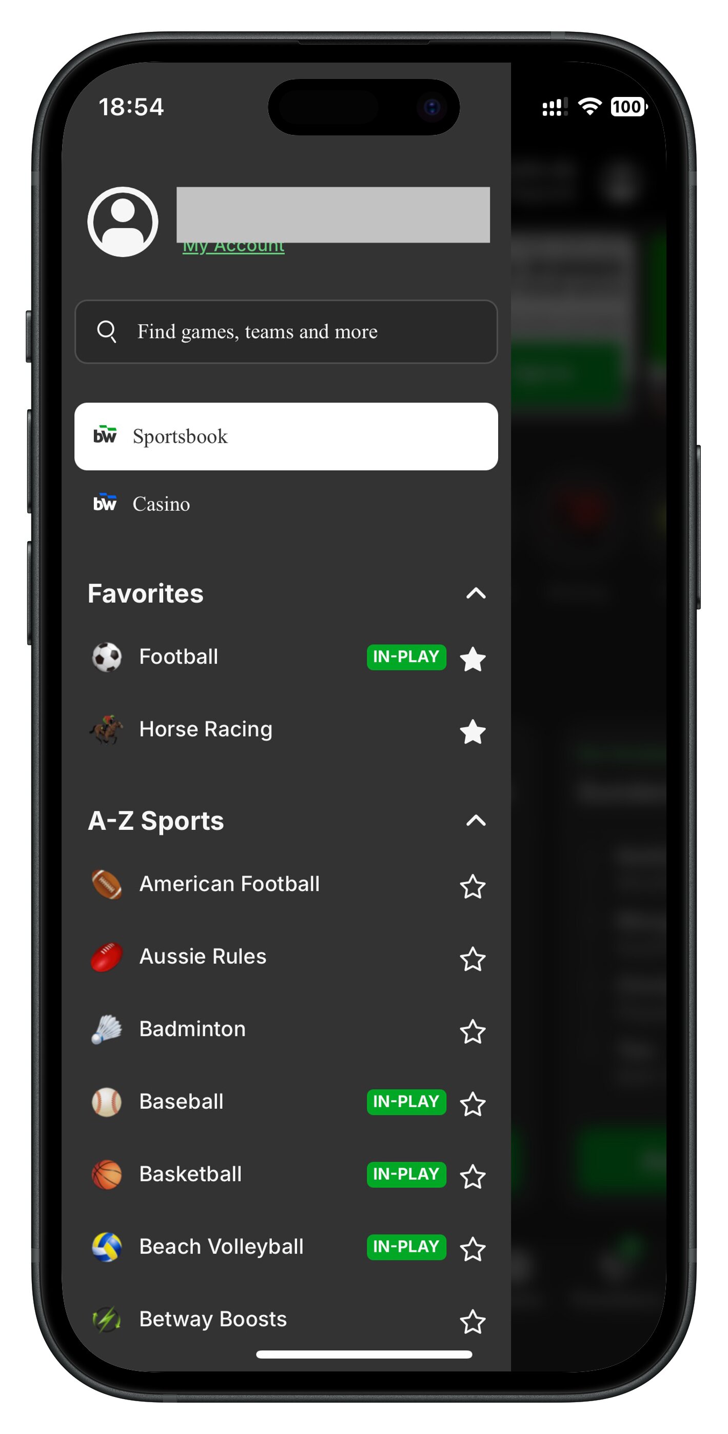 betway app search