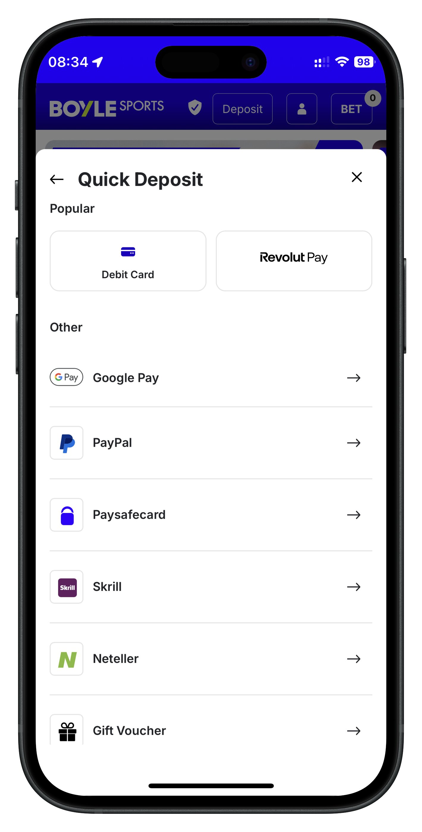 boylesports app deposit methods