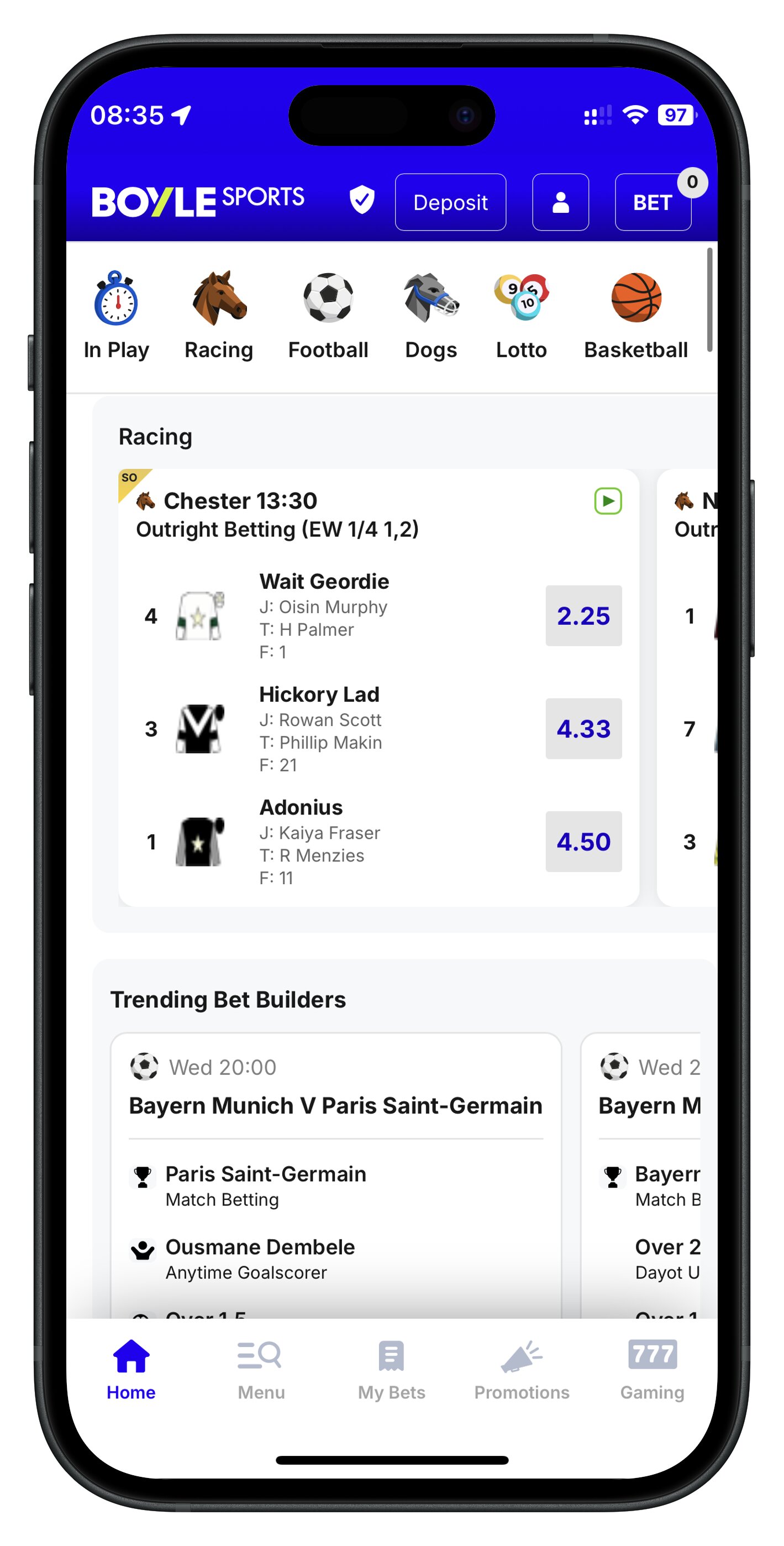 boylesports app racecards and bet builders