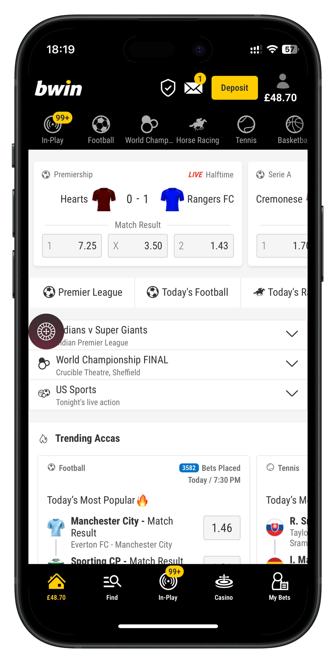 bwin app homepage