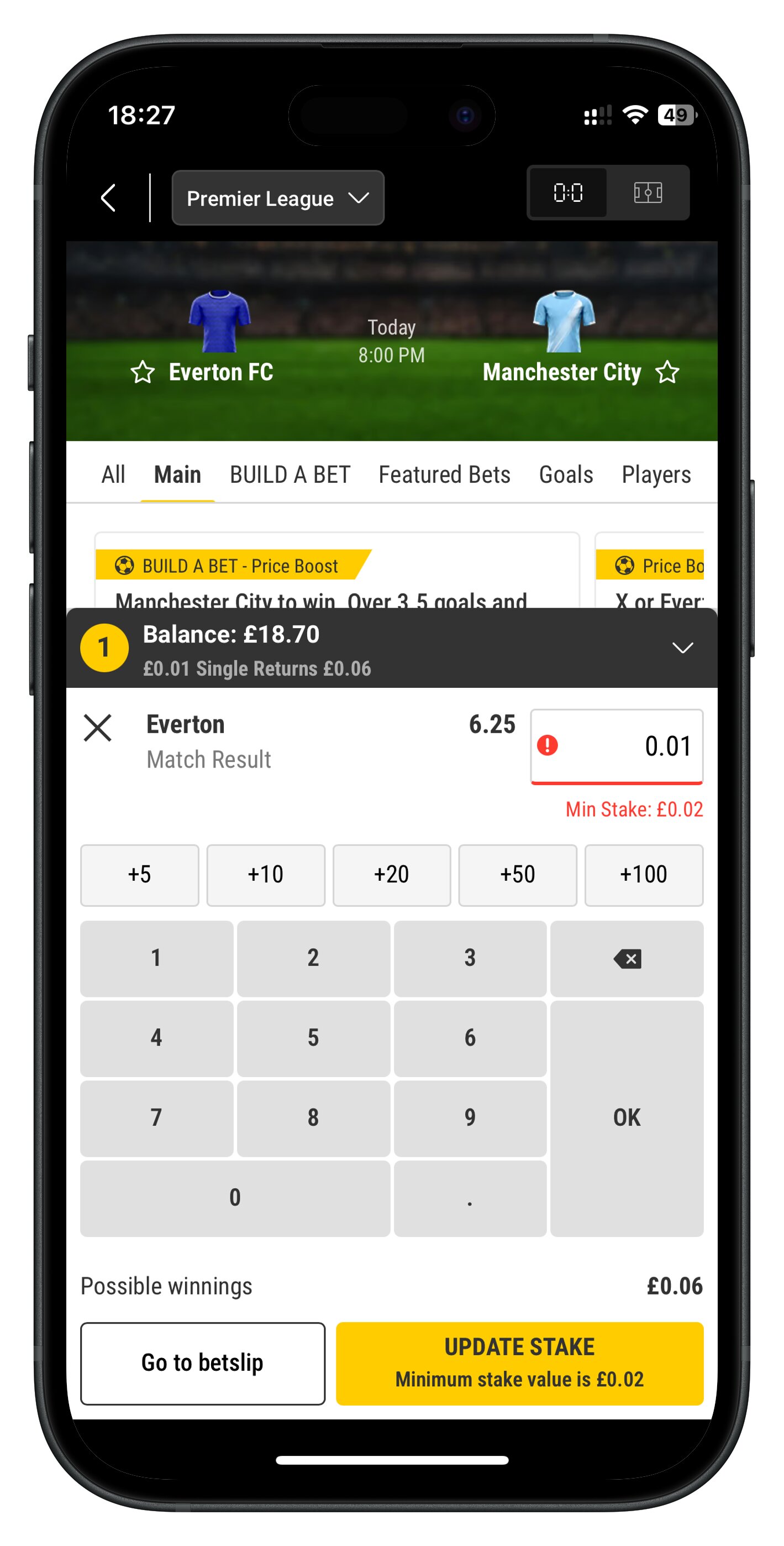 bwin app minimum stake for single
