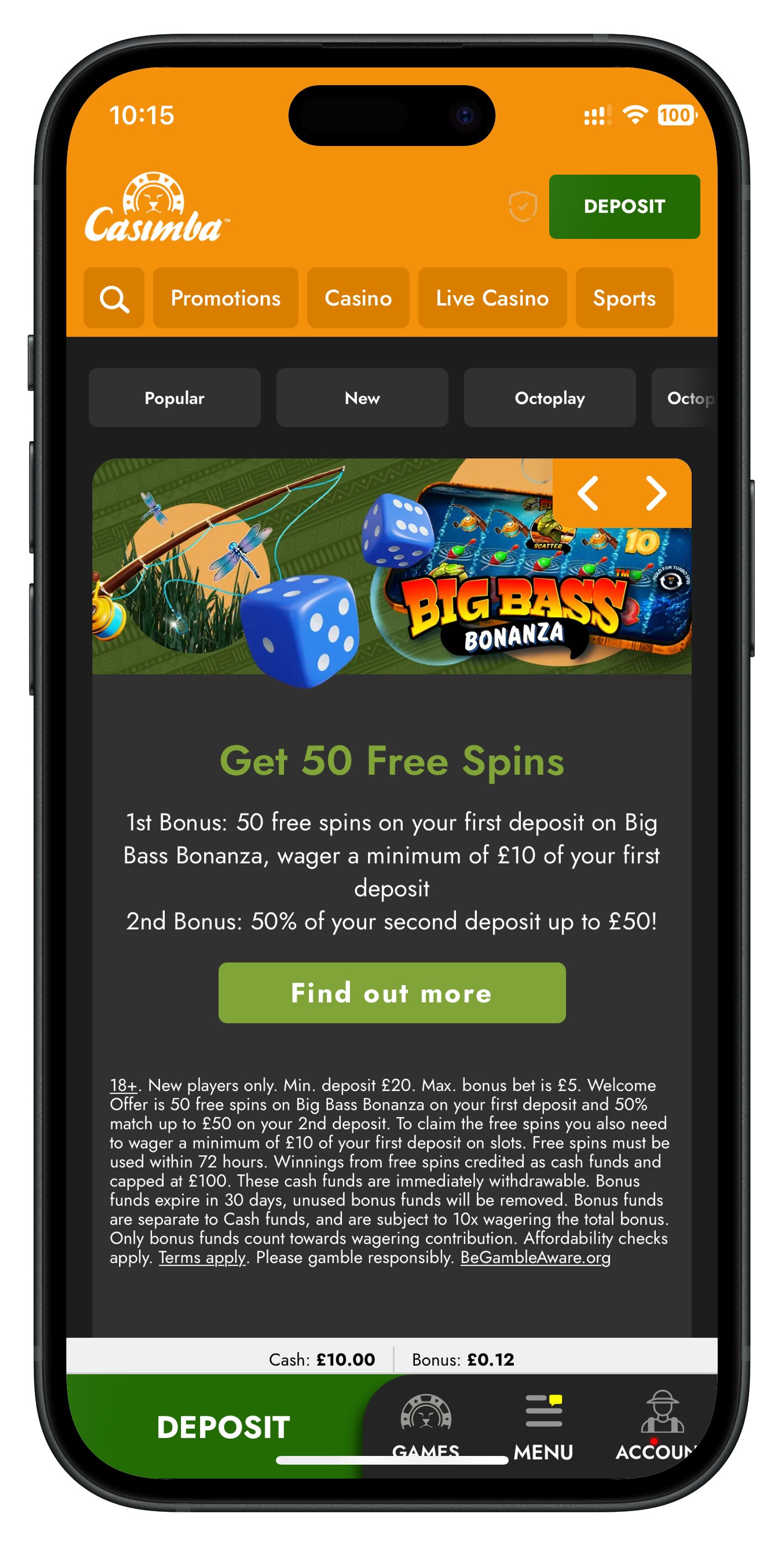 casimba app after log in