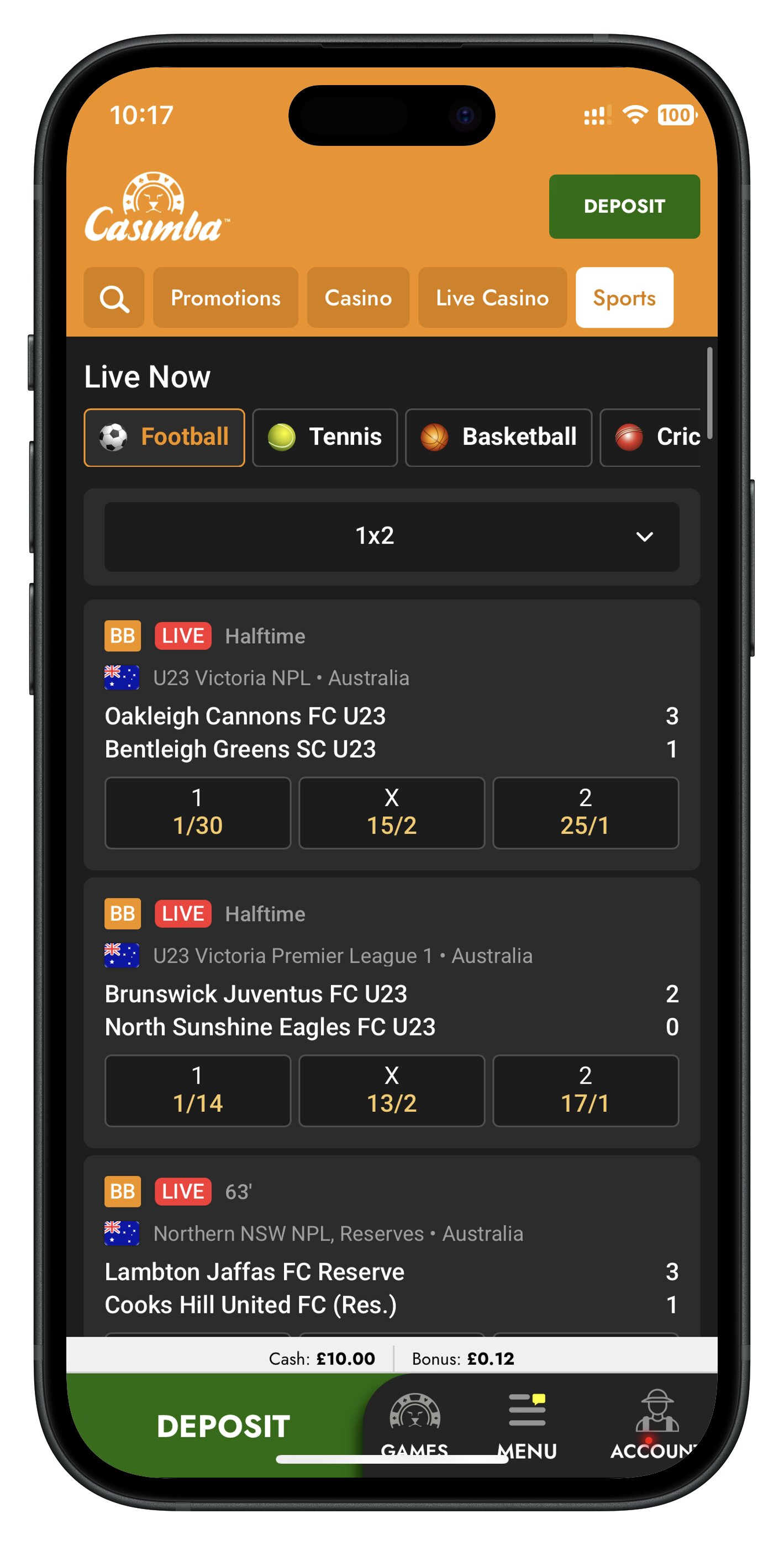 casimba app matches 1
