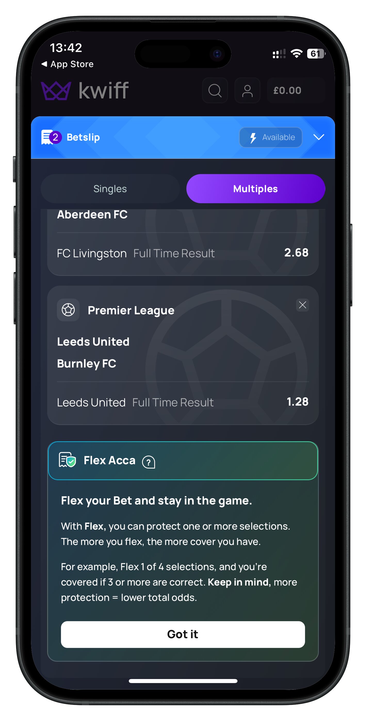 kwiff app acca flex