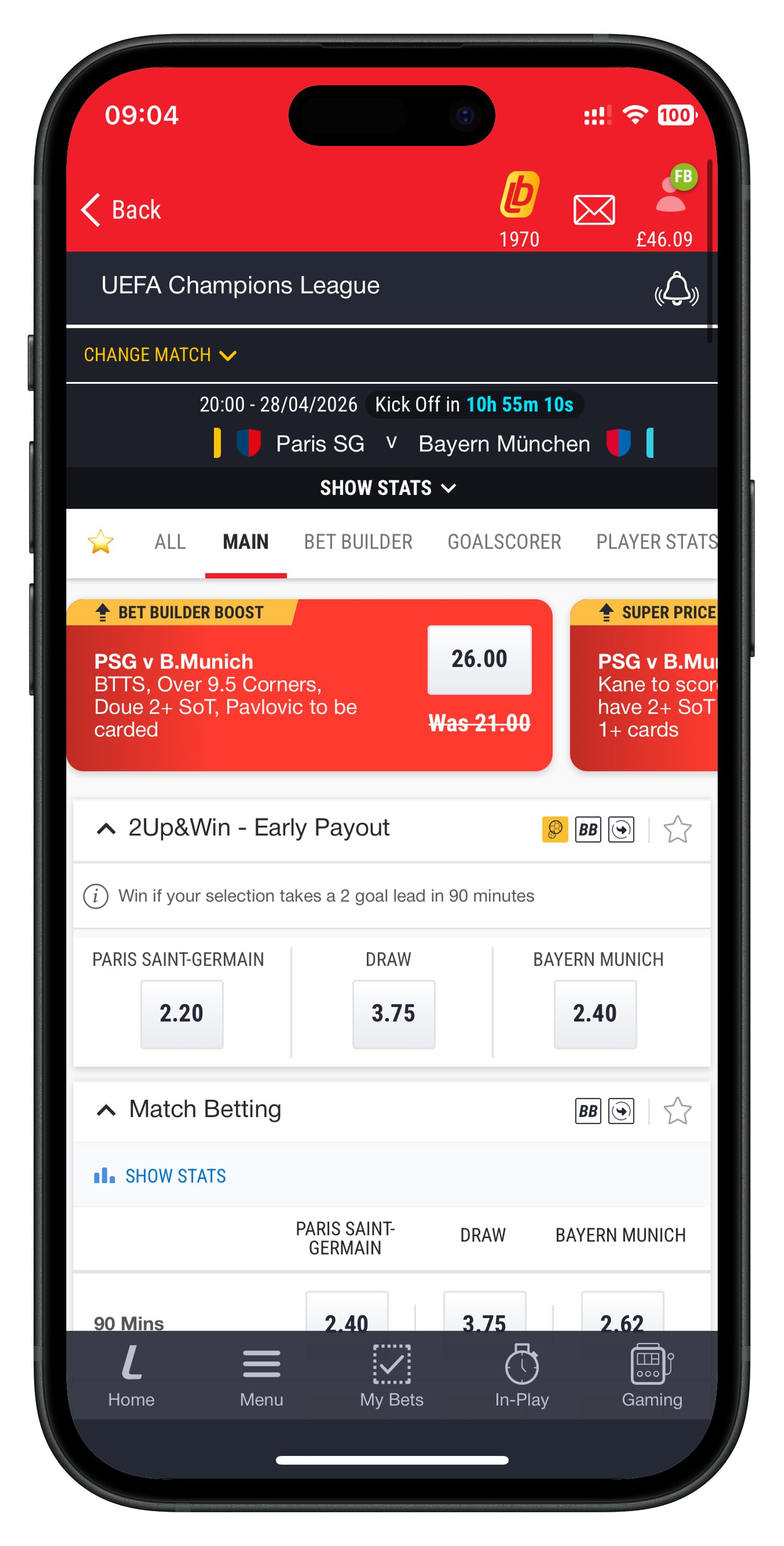 ladbrokes app bet builder step 1