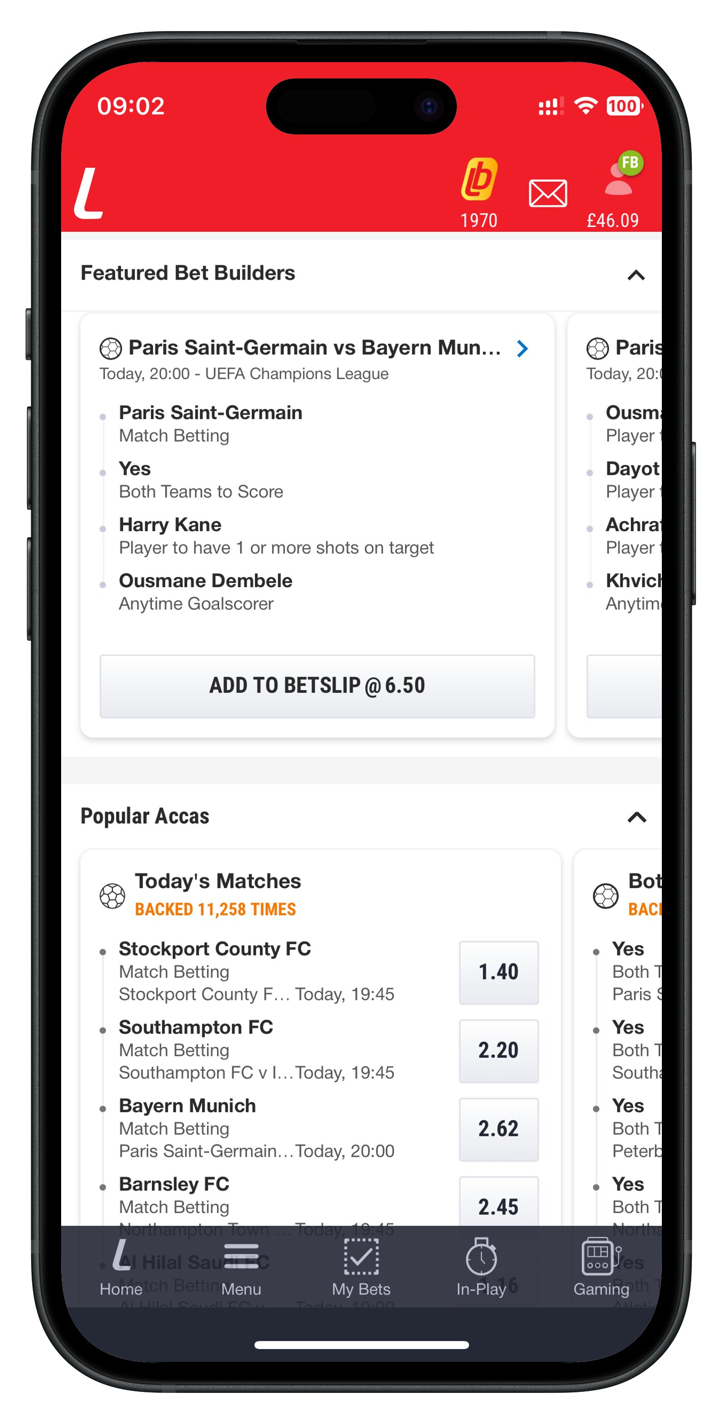 ladbrokes app featured bets