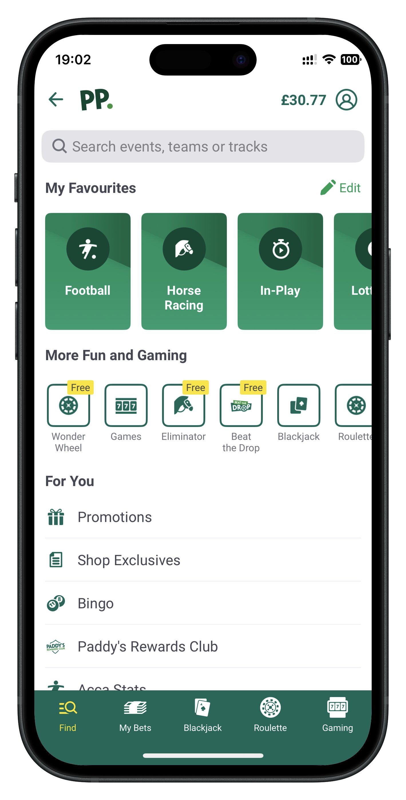 paddypower app search 2