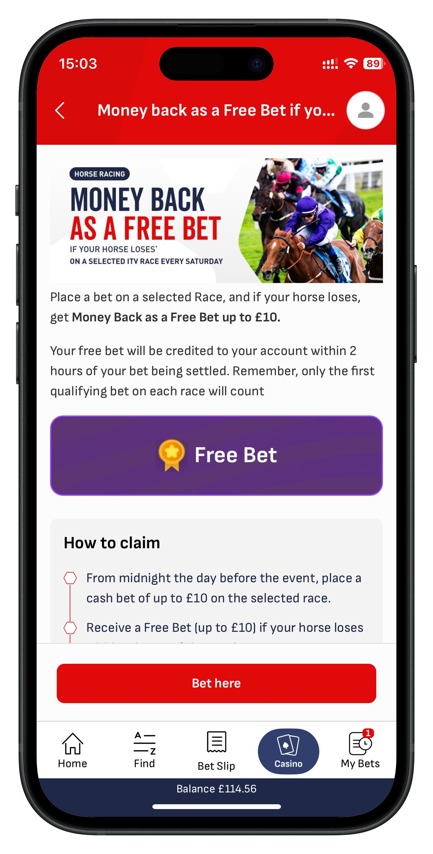 virginbet app horse promo