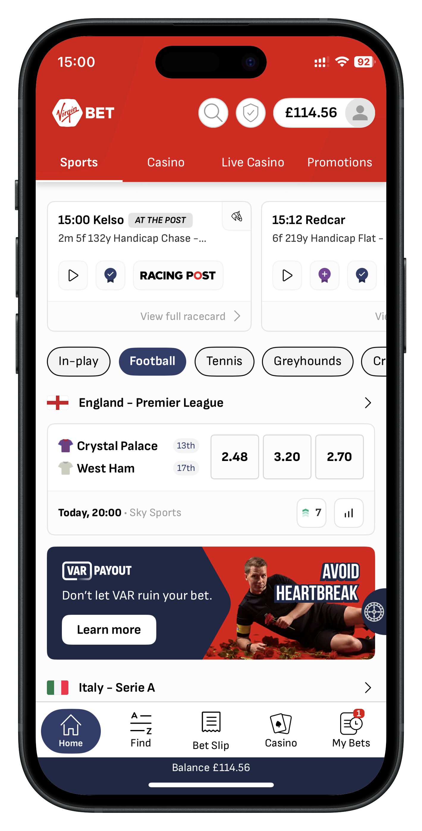 virginbet app matches