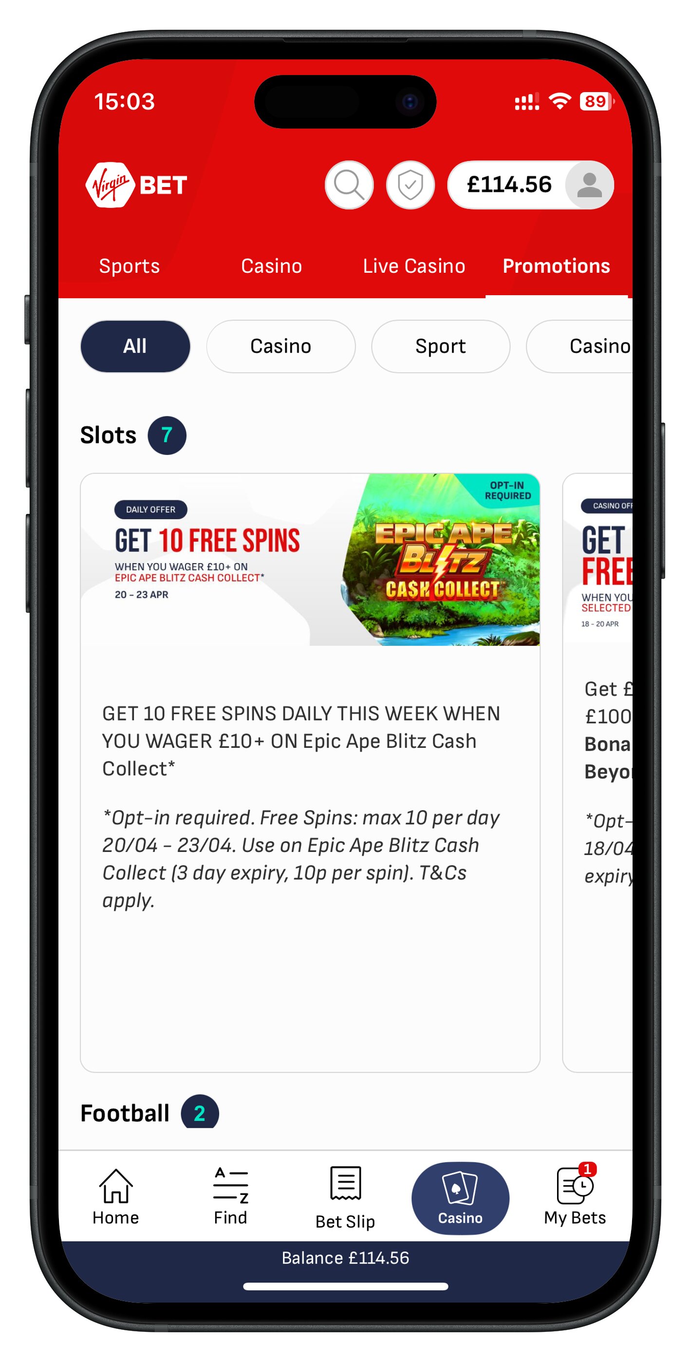 virginbet app promotions